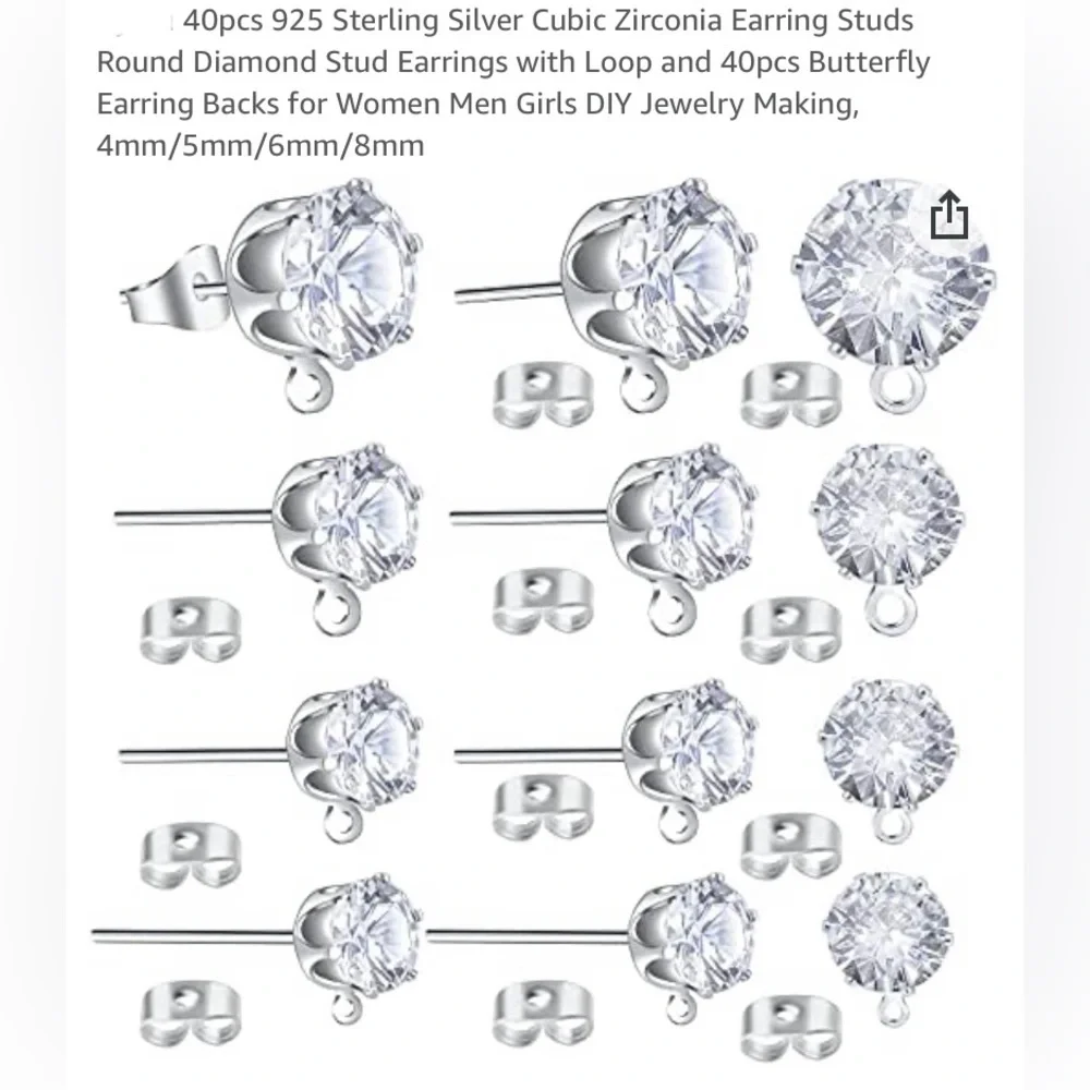 New Hand Crafted Snowflake Dangling Stud Post Earrings with Blue Glass Beads - Picture 7 of 12